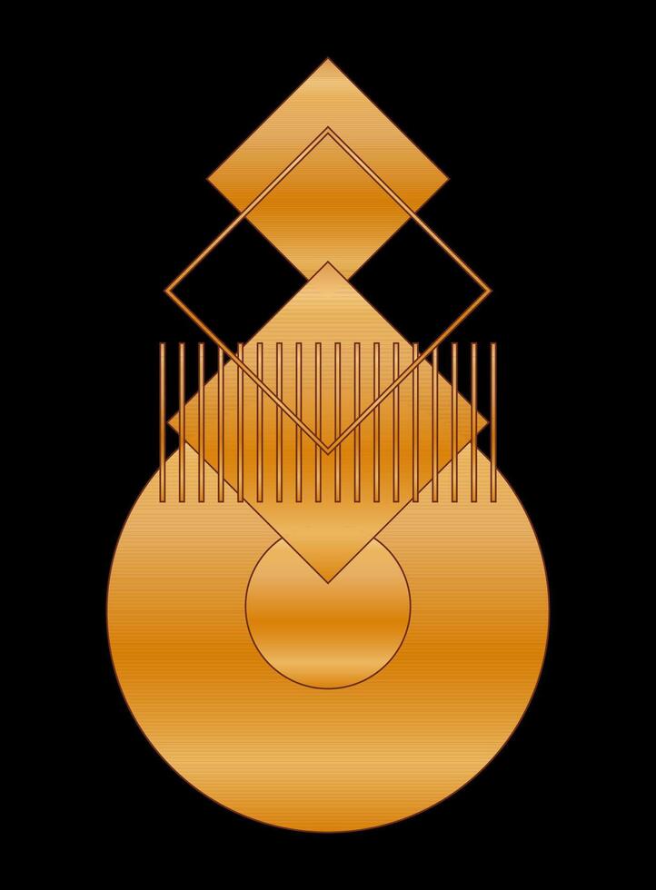 Gold Gradient Texture Graphic Shape Isolated on Black Cover Minimalist Poster Template vector
