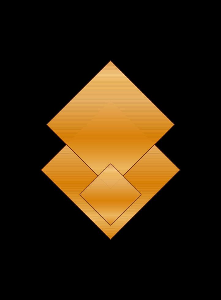 Gold Gradient Texture Graphic Shape Isolated on Black Cover Minimalist Poster Template vector