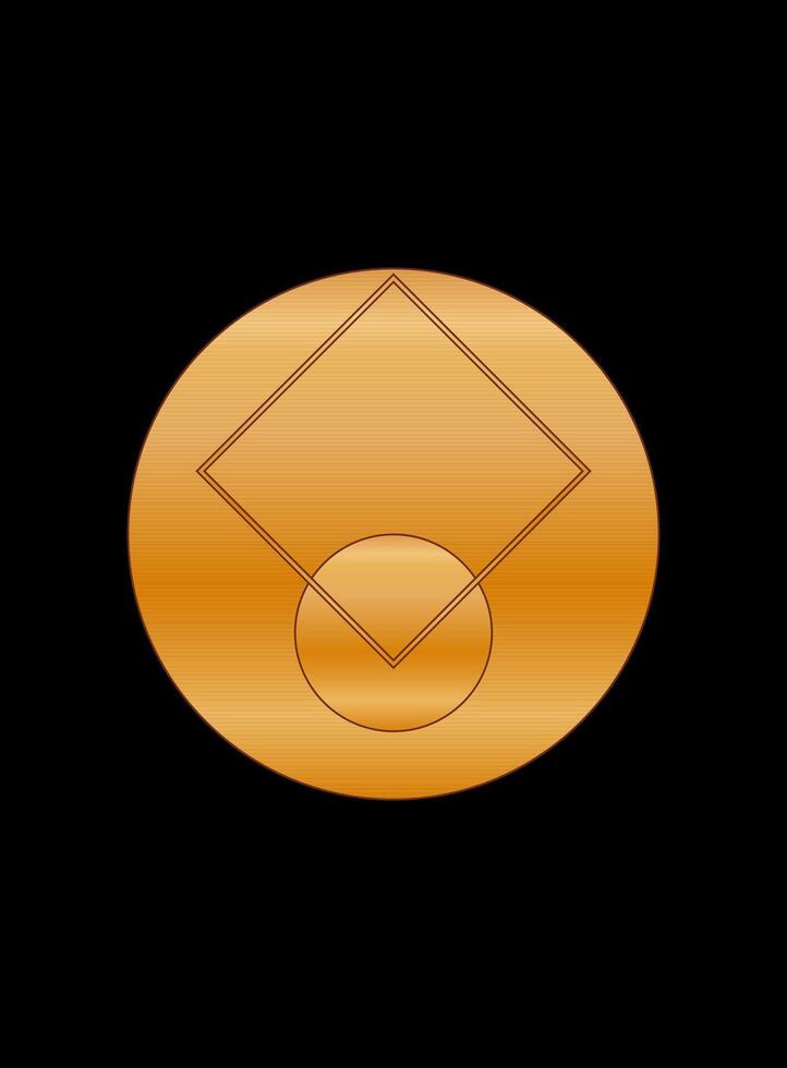 Gold Gradient Texture Graphic Shape Isolated on Black Cover Minimalist Poster Template vector