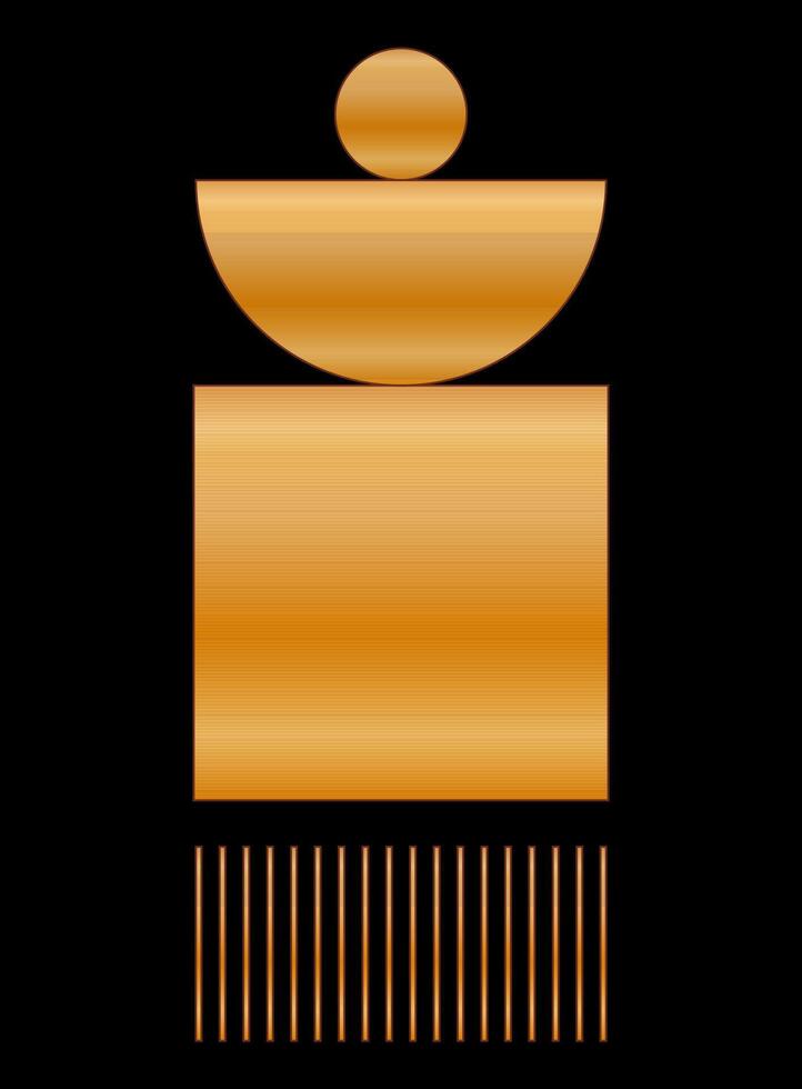Gold Gradient Texture Graphic Shape Isolated on Black Cover Minimalist Poster Template vector