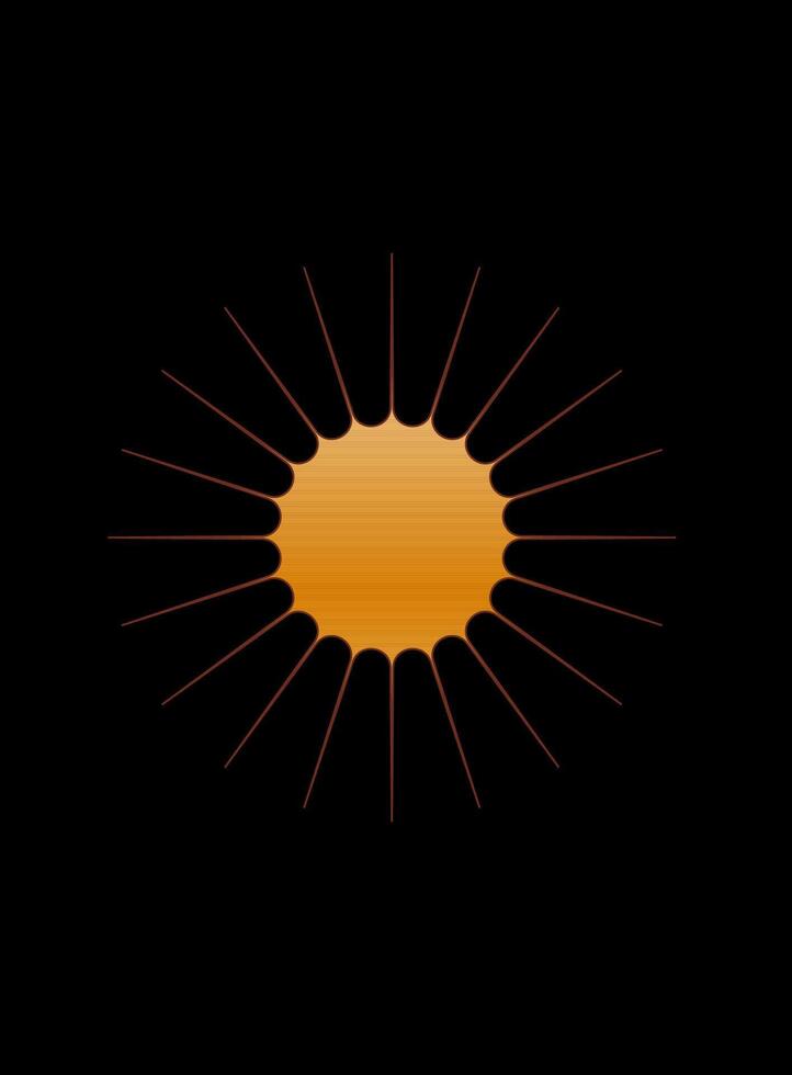 Gold Gradient Texture Graphic Shape Isolated on Black Cover Minimalist Poster Template vector