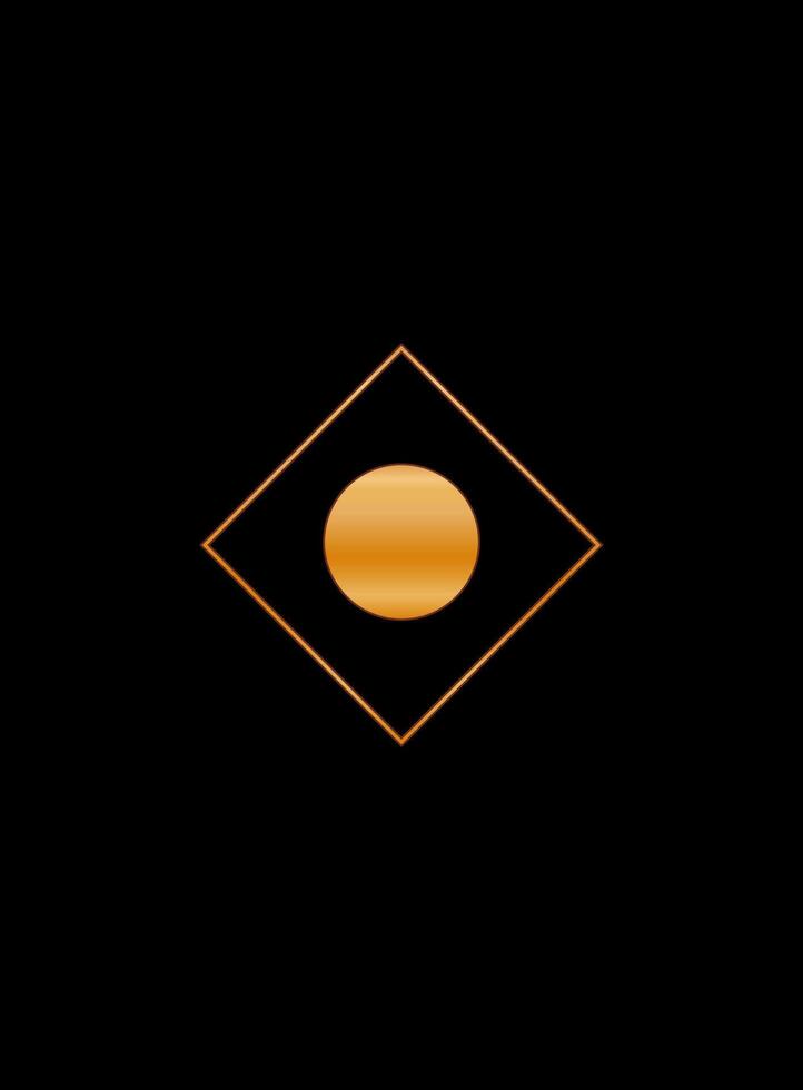 Gold Gradient Texture Graphic Shape Isolated on Black Cover Minimalist Poster Template vector
