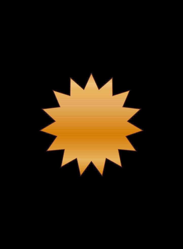 Gold Gradient Texture Graphic Shape Isolated on Black Cover Minimalist Poster Template vector