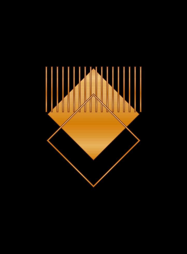 Gold Gradient Texture Graphic Shape Isolated on Black Cover Minimalist Poster Template vector