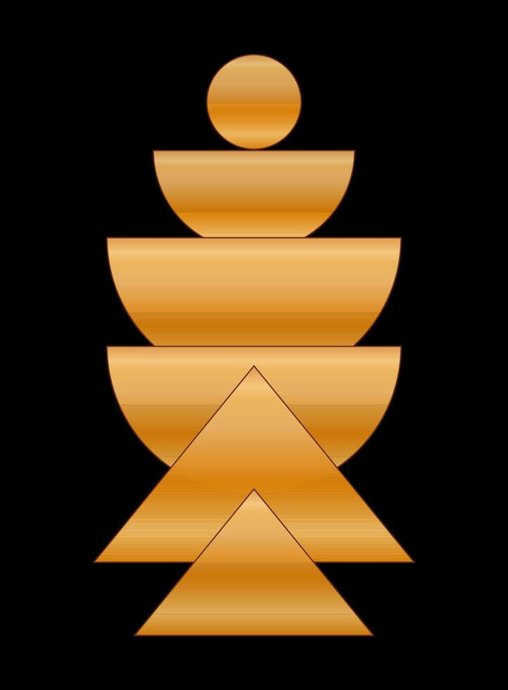 Gold Gradient Texture Graphic Shape Isolated on Black Cover Minimalist Poster Template vector