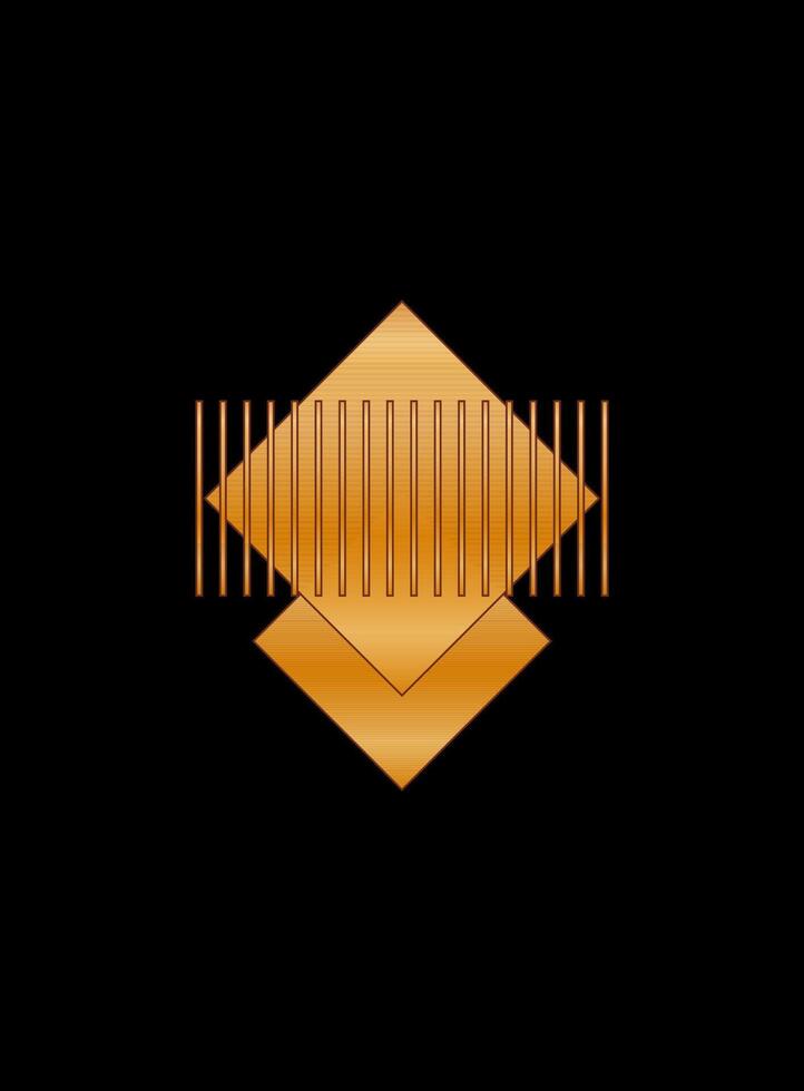 Gold Gradient Texture Graphic Shape Isolated on Black Cover Minimalist Poster Template vector