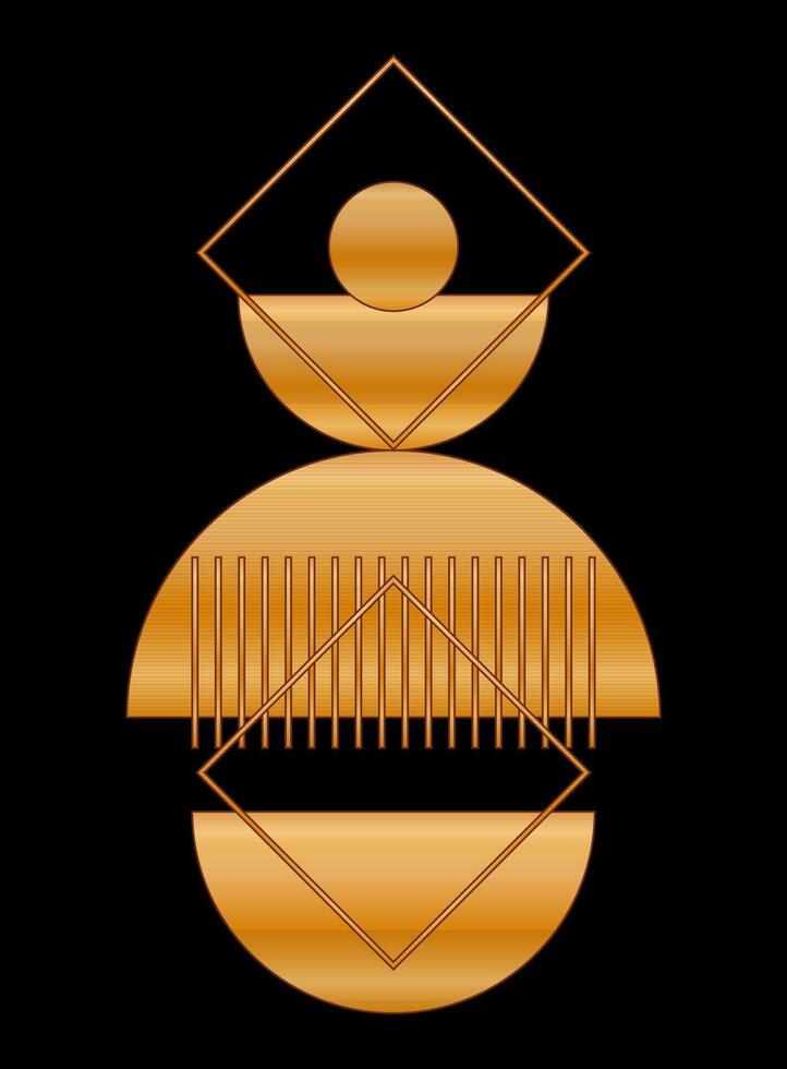 Gold Gradient Texture Graphic Shape Isolated on Black Cover Minimalist Poster Template vector