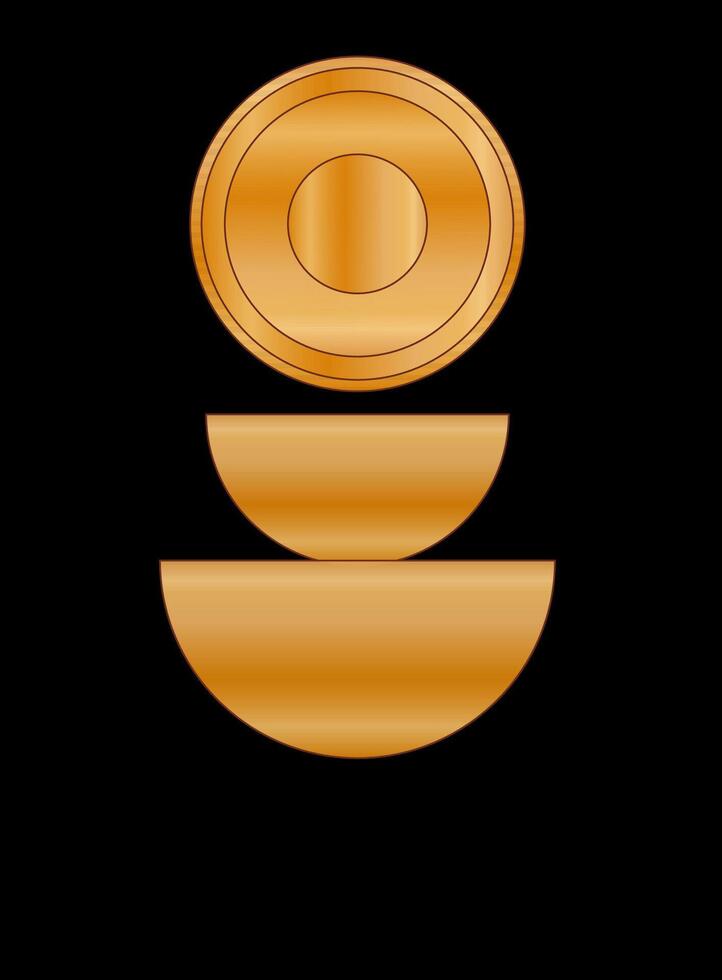 Gold Gradient Texture Graphic Shape Isolated on Black Cover Minimalist Poster Template vector