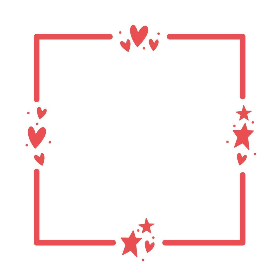 Frame with hearts. Valentine's Day rounded square background with heart icons. Love and romance. vector