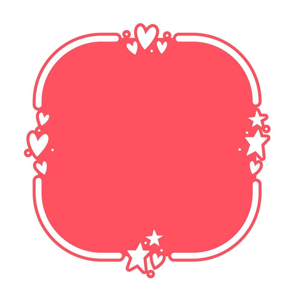 Frame with hearts. Valentine's Day rounded square background with heart icons. Love and romance. vector