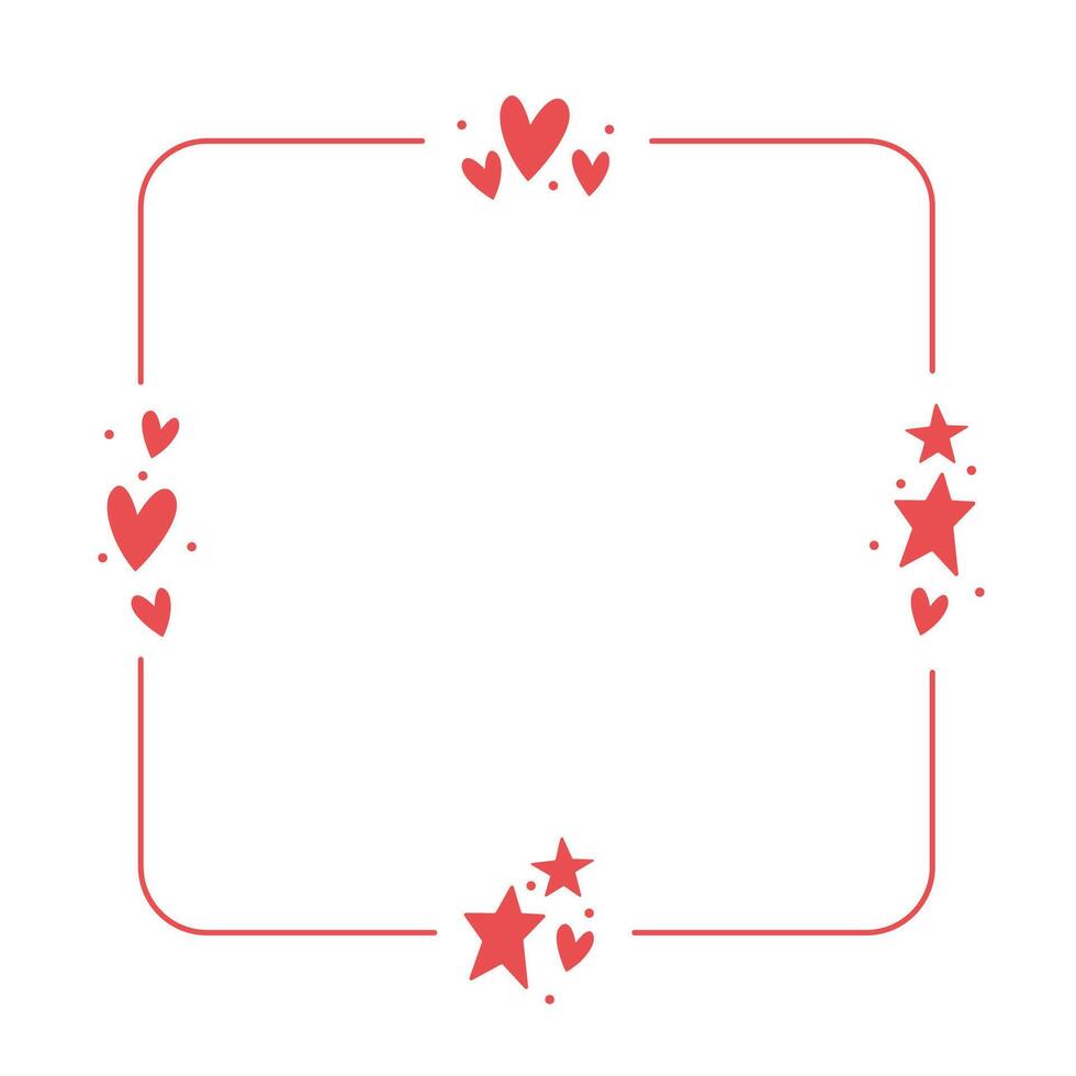 Frame with hearts. Valentine's Day rounded square background with heart icons. Love and romance. vector