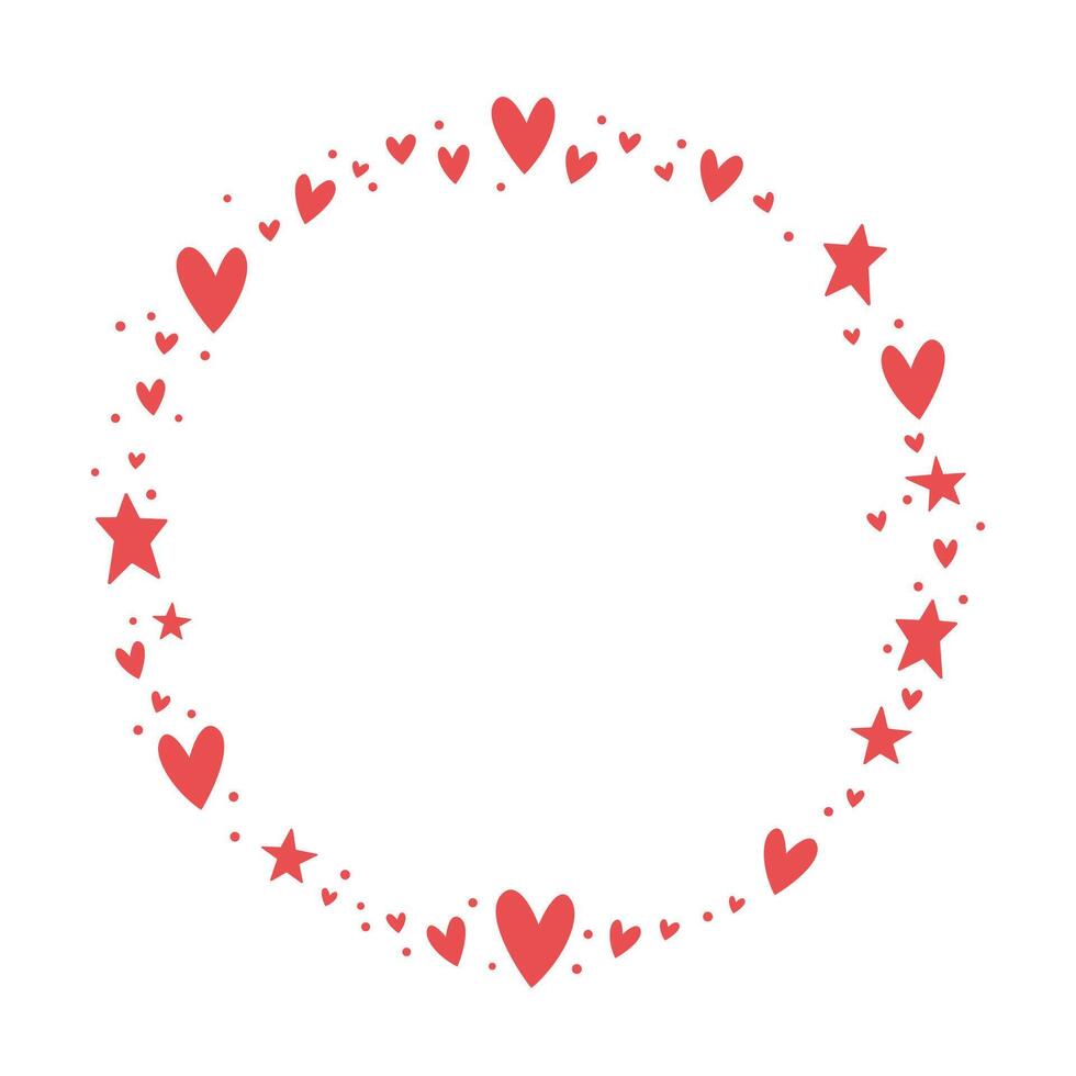 Circle frame formed by hearts. Valentine's Day background. Circular love background with hearts. vector
