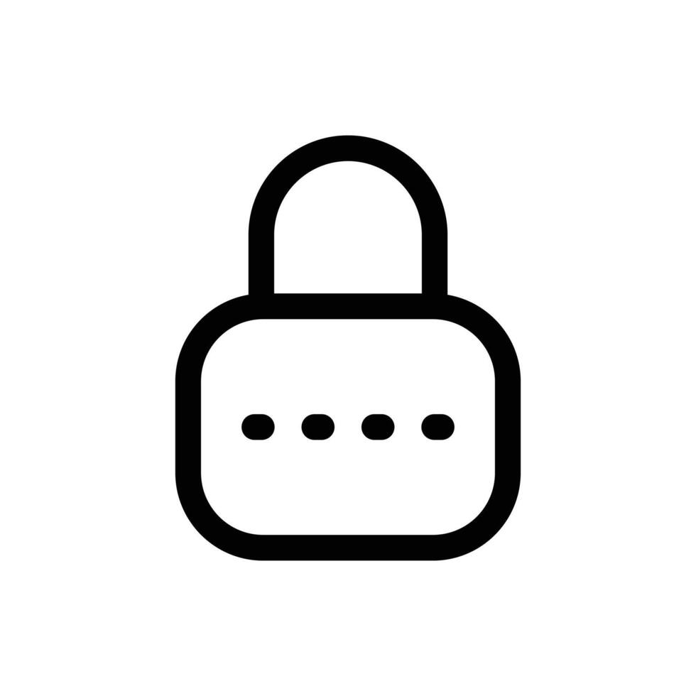 Lock Password icon in trendy outline style isolated on white background. Lock Password silhouette symbol for your website design, logo, app, UI. Vector illustration, EPS10.