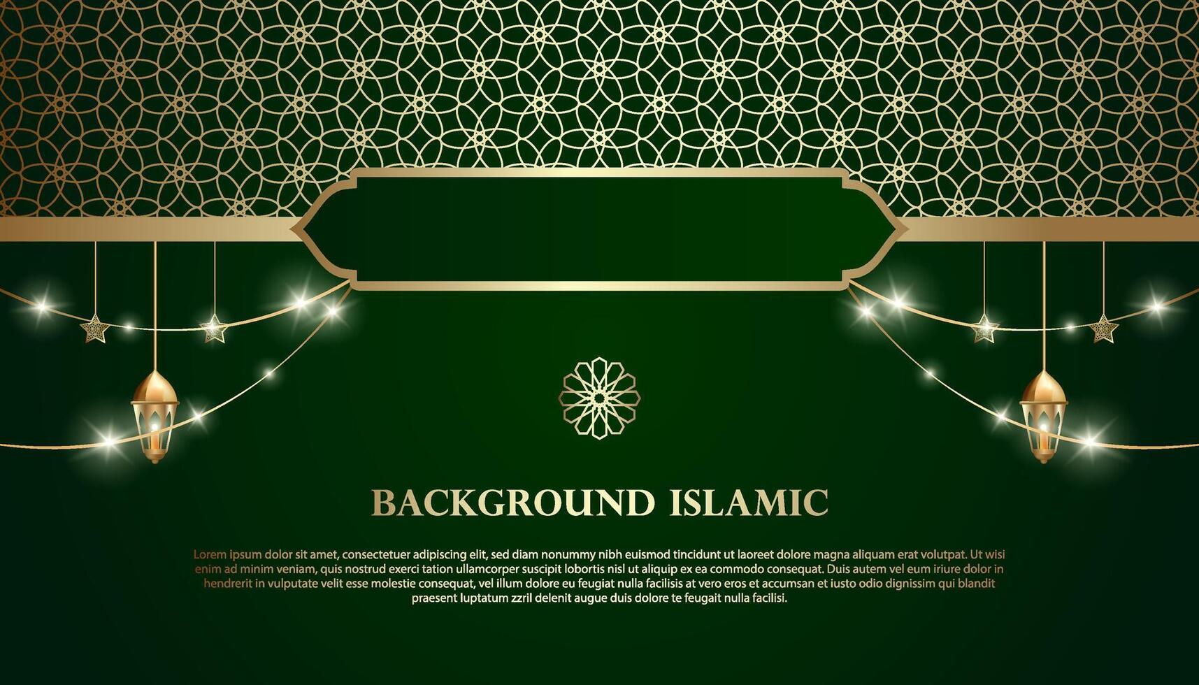 Islamic or Arabic background. luxury gold and green pattern color. additional elements of Islamic theme design vector