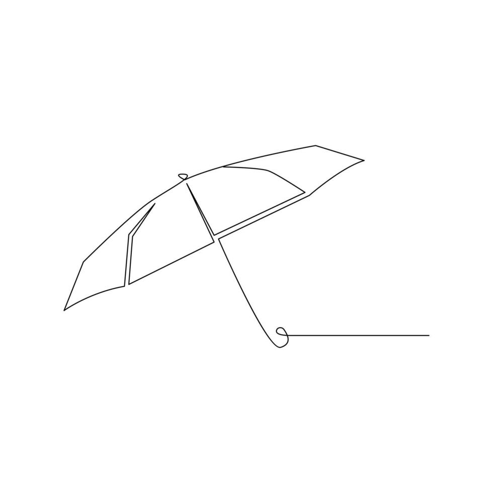 Vector continuous single liner art illustration of umbrella concept of safety