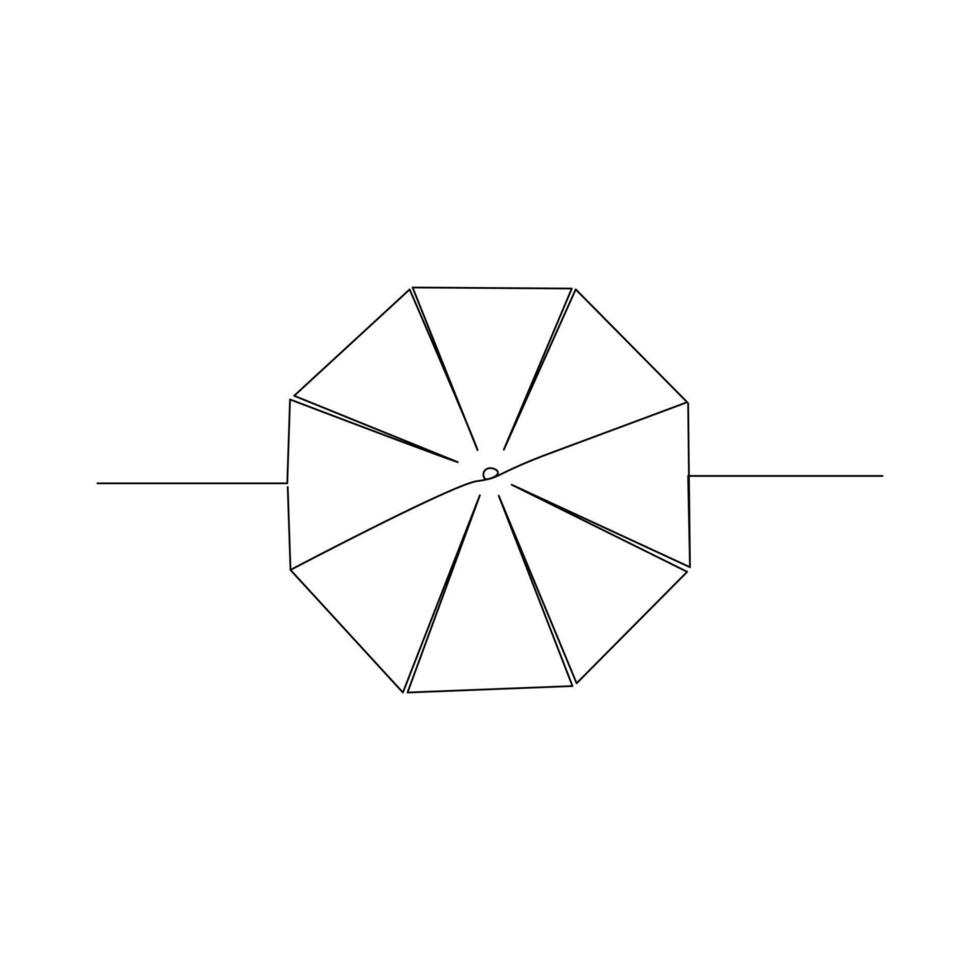 Vector continuous single liner art illustration of umbrella concept of safety