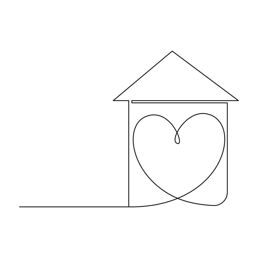vector moderno arquitectura de casa uno continuo línea dibujo aislado en blanco antecedentes