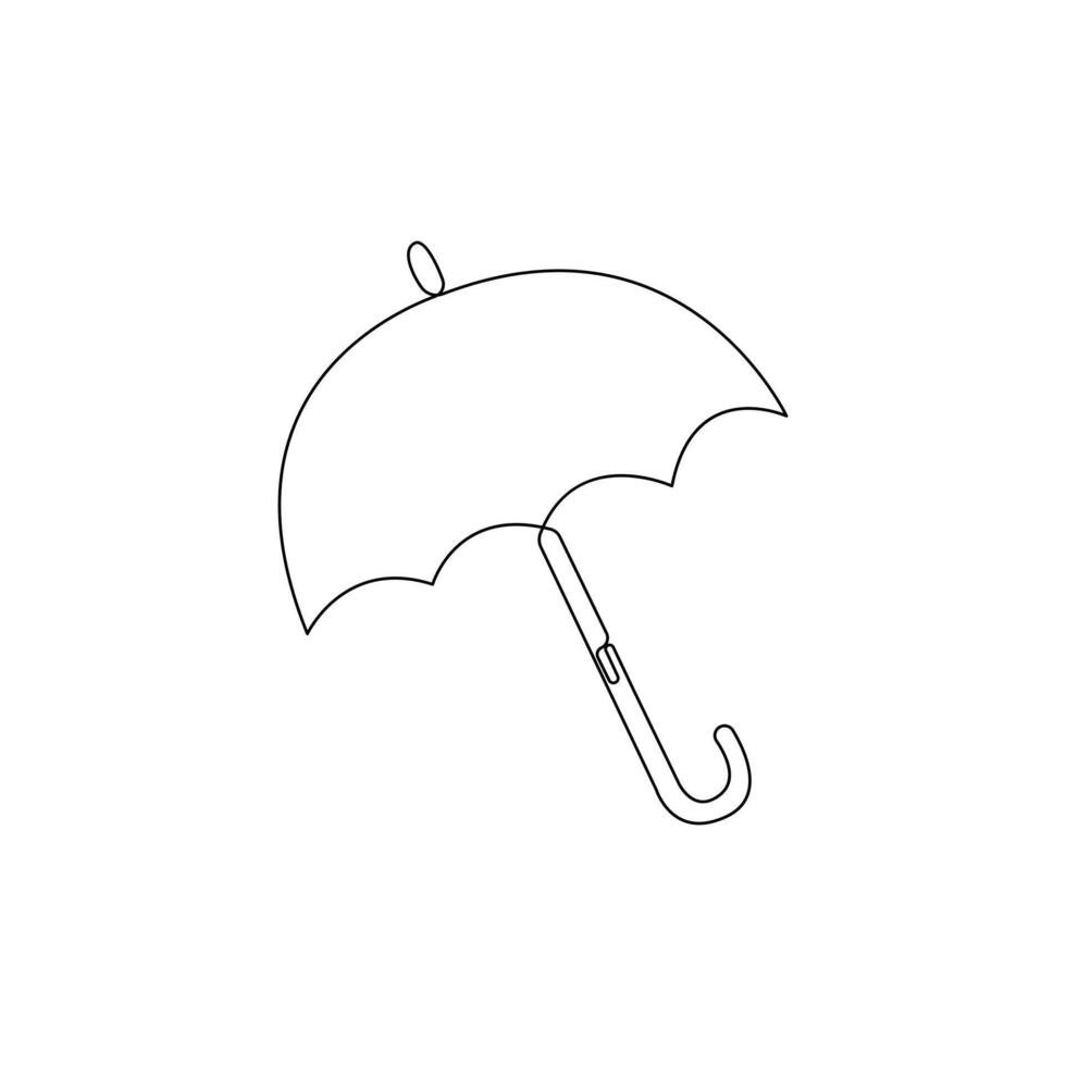 Vector continuous single liner art illustration of umbrella concept of safety and security