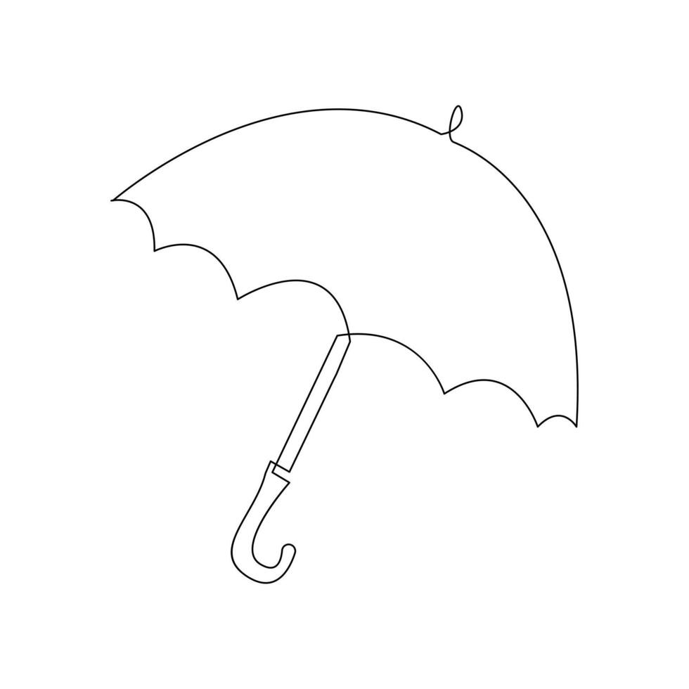 Vector continuous single liner art illustration of umbrella concept of safety and security