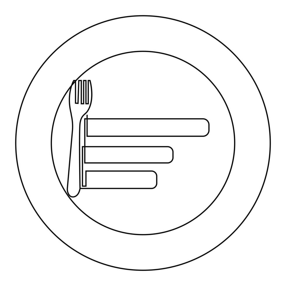 Vector fork, knife continuous one line drawing on white background stock illustration