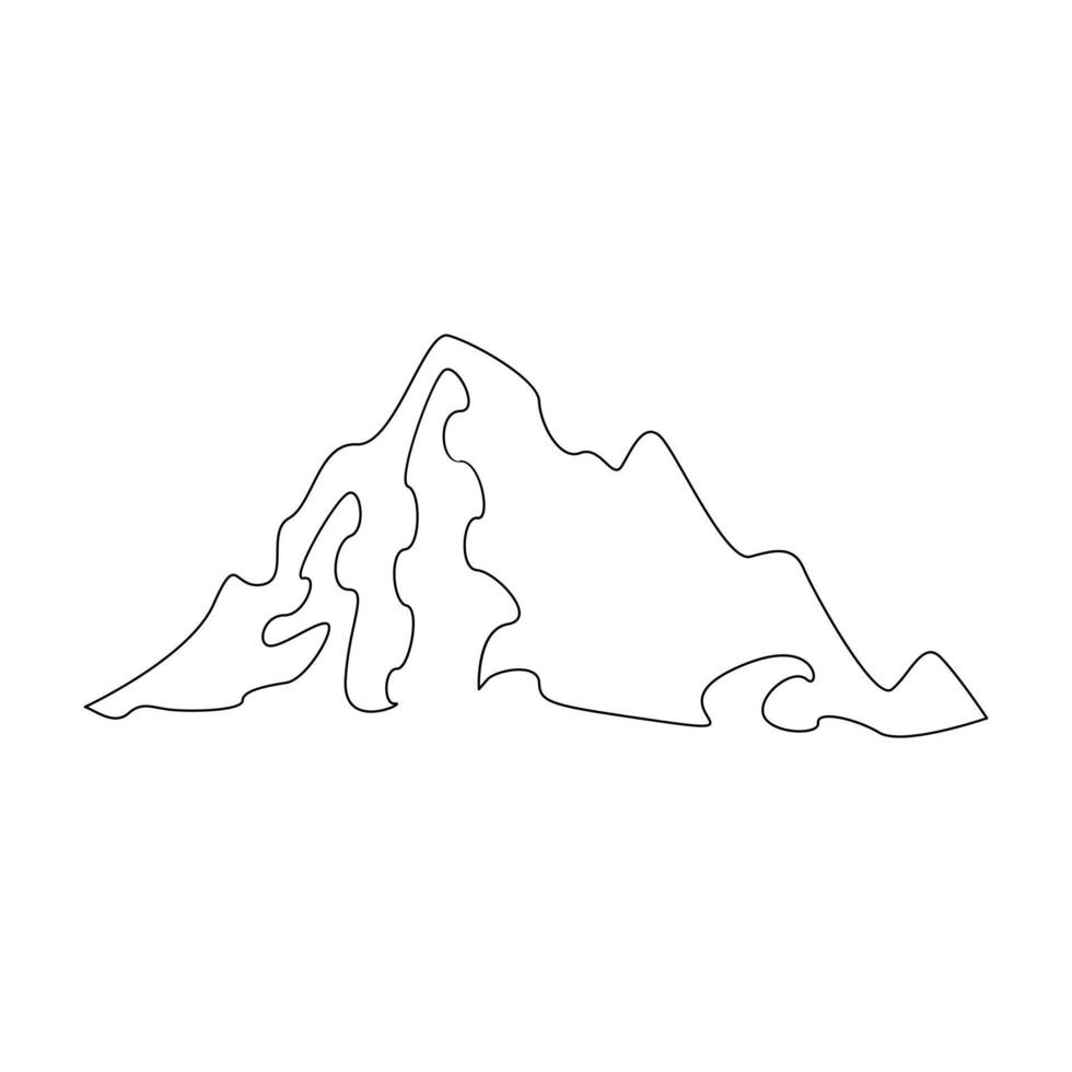 Mountain continuous one line art vector and illustration minimalist pro design.