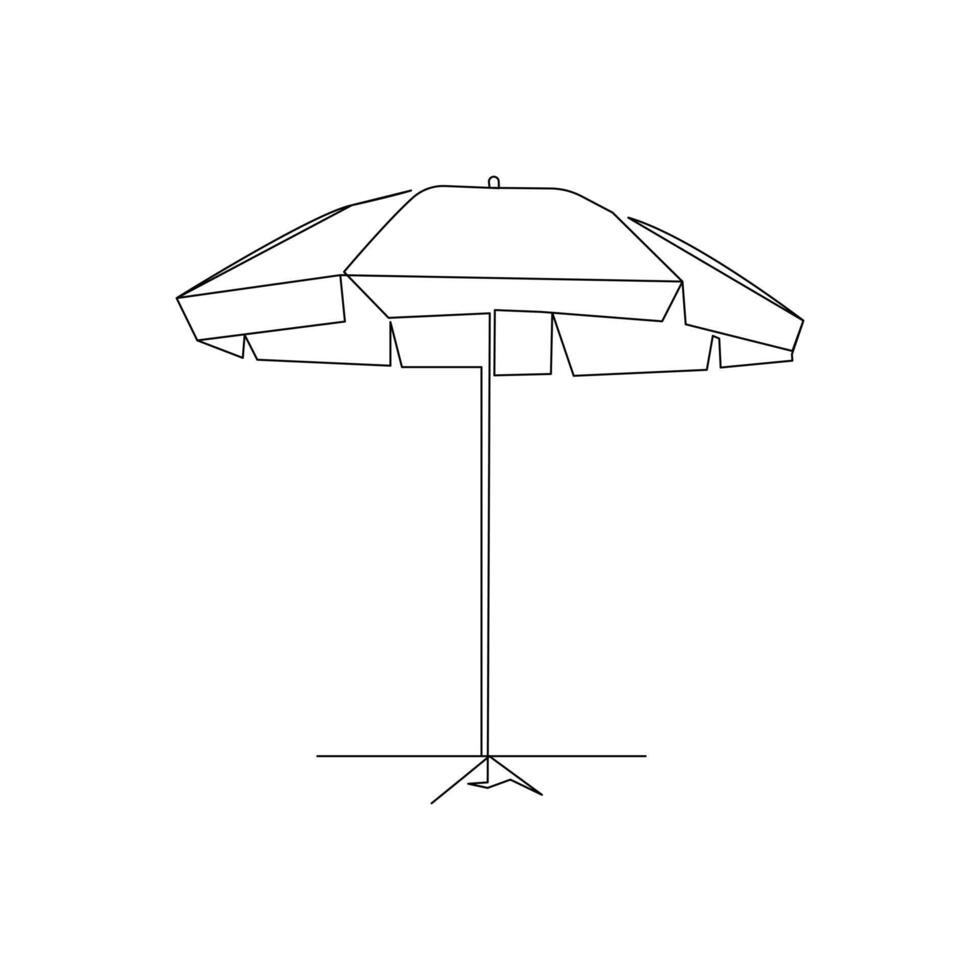 Vector continuous single liner art illustration of umbrella concept of safety