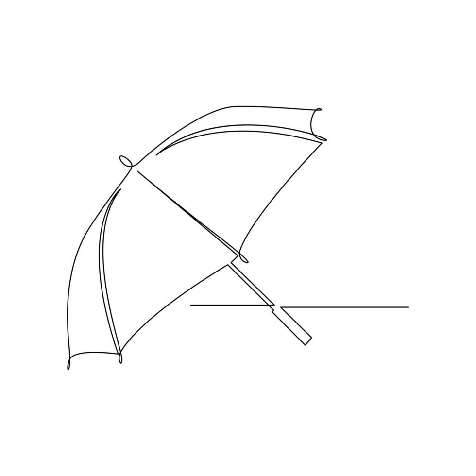 Vector continuous single liner art illustration of umbrella concept of safety