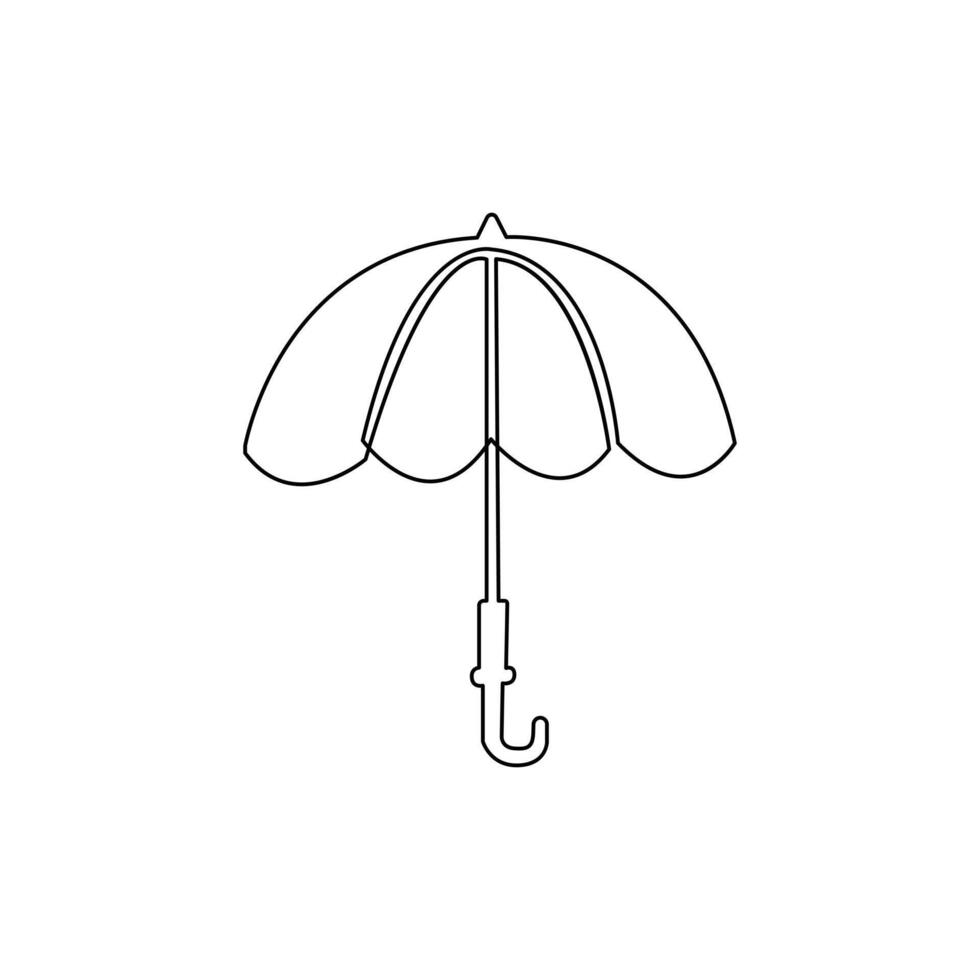 Vector continuous single liner art illustration of umbrella concept of safety and security