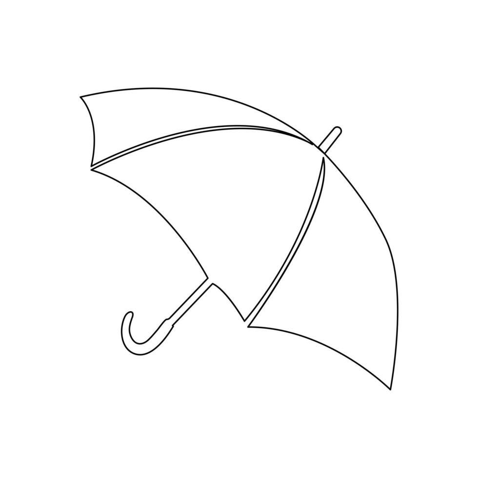 Vector continuous single liner art illustration of umbrella concept of safety