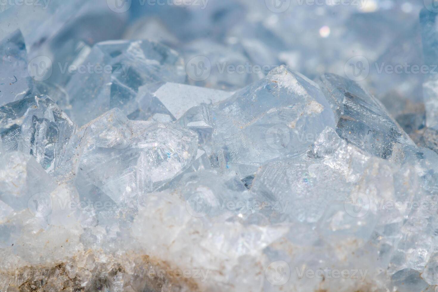 Macro mineral stone Celestine in the breed a white background photo