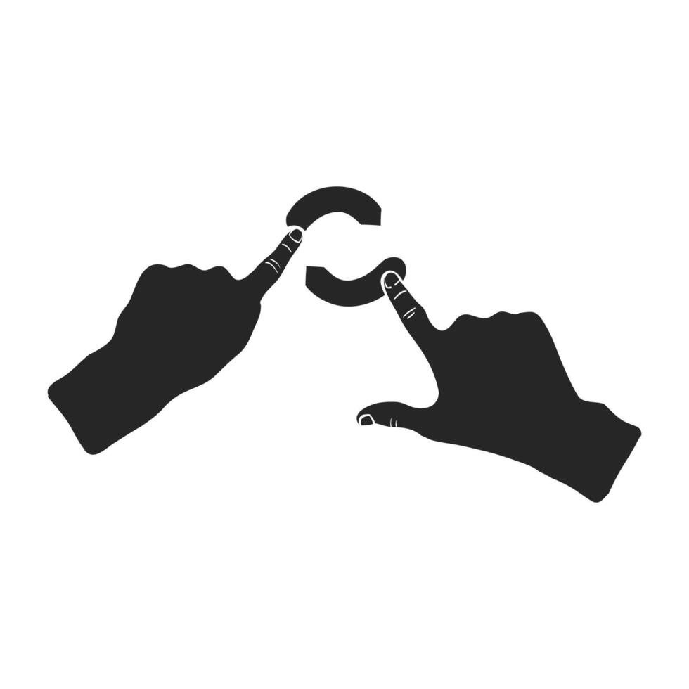 mano dibujado touchpad dedo gesto vector ilustración