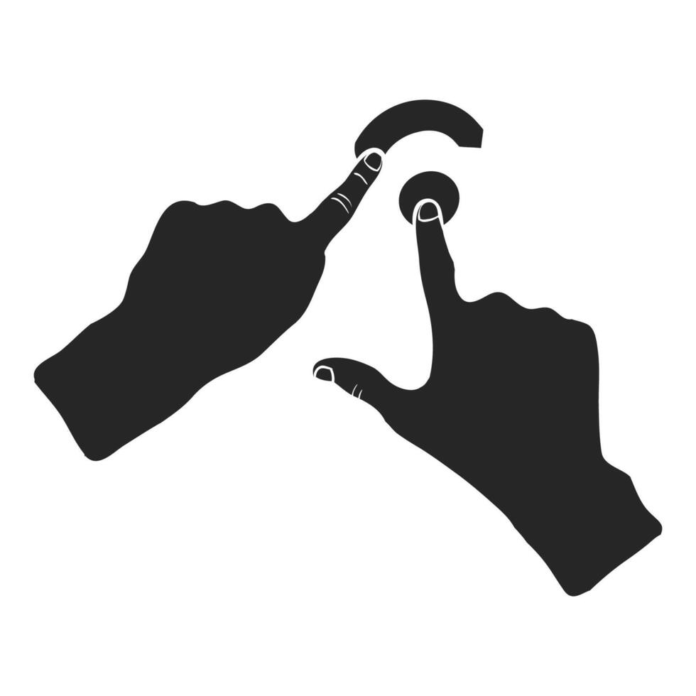 Hand drawn touchpad finger gesture vector illustration