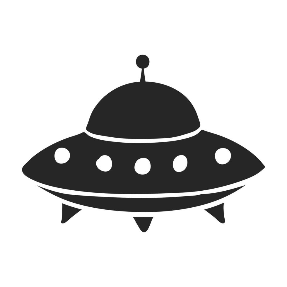 Hand drawn Flying saucer vector illustration