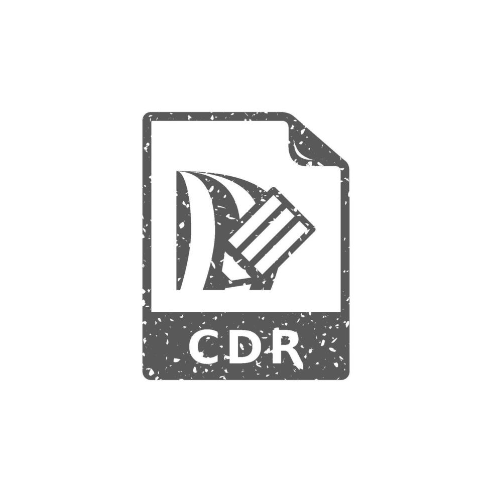 Drawing file format icon in grunge texture vector illustration