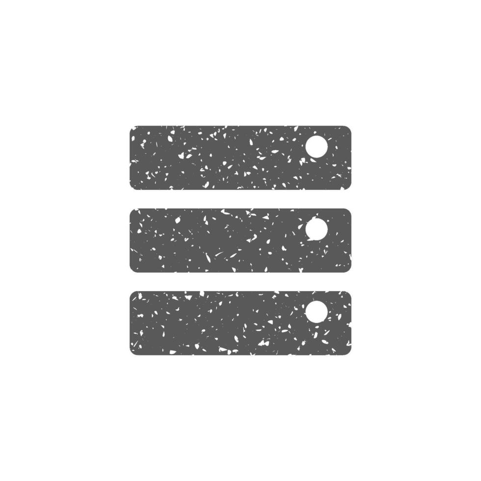 Database icon in grunge texture vector illustration