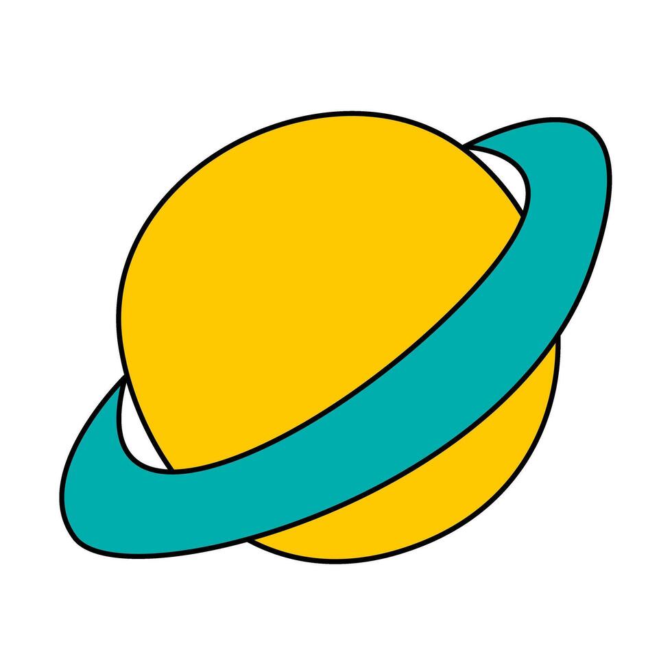 Saturno de verano garabatos icono conjunto vector