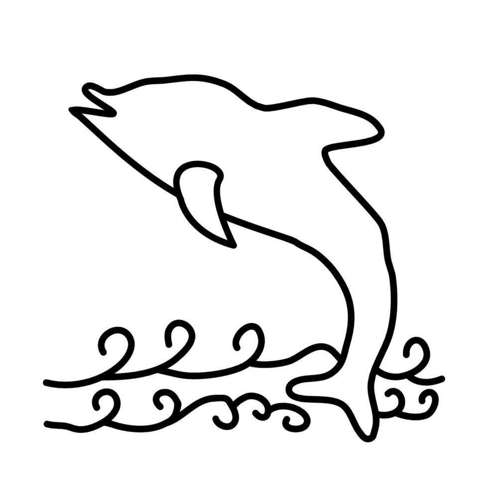 dolphin of beach doodle illustration vector