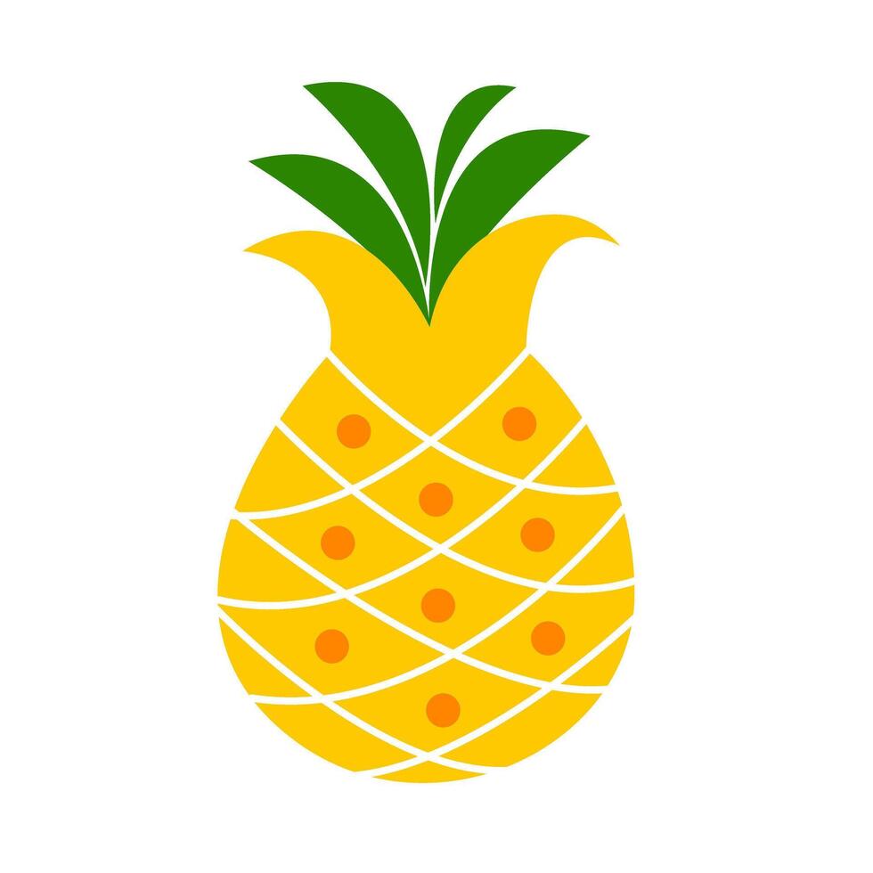 pineapple of summer doodles icon set vector