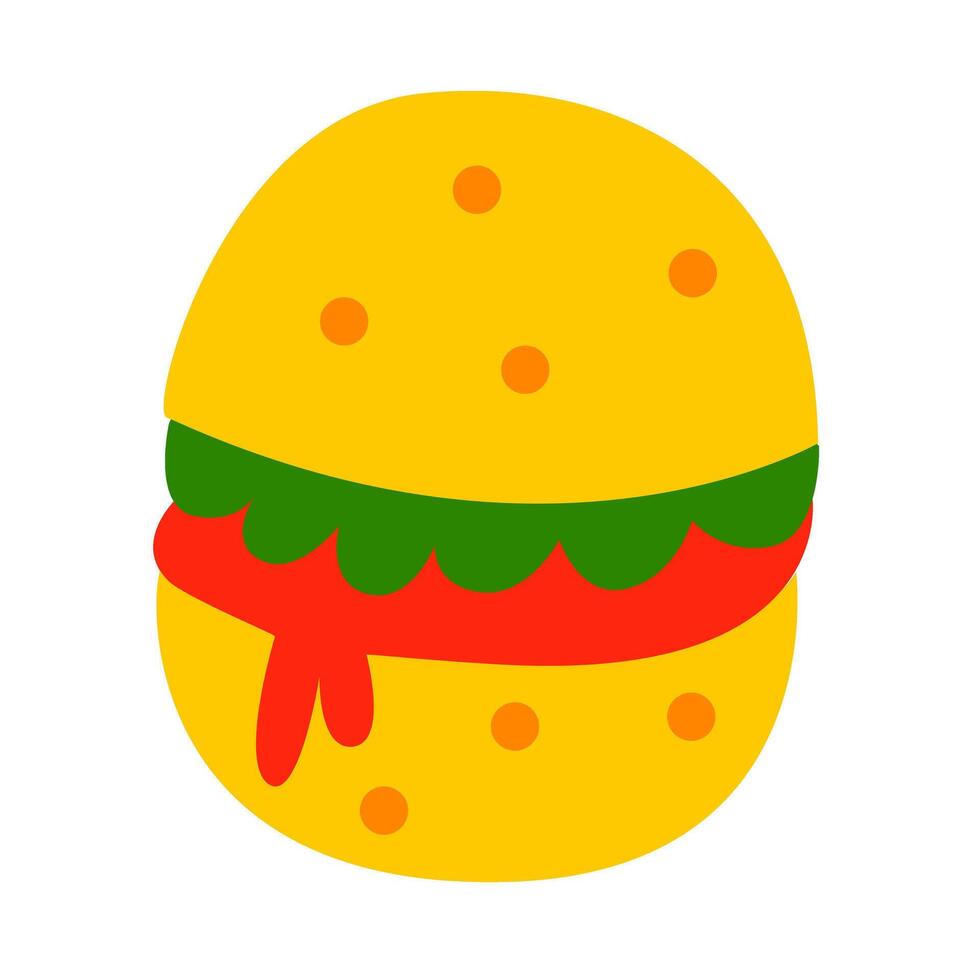 burger of summer doodles icon set vector