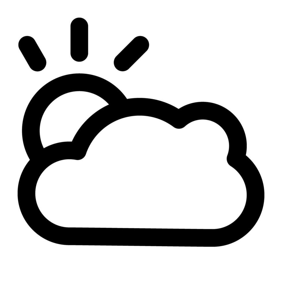 Clouds and weather outline icons vector