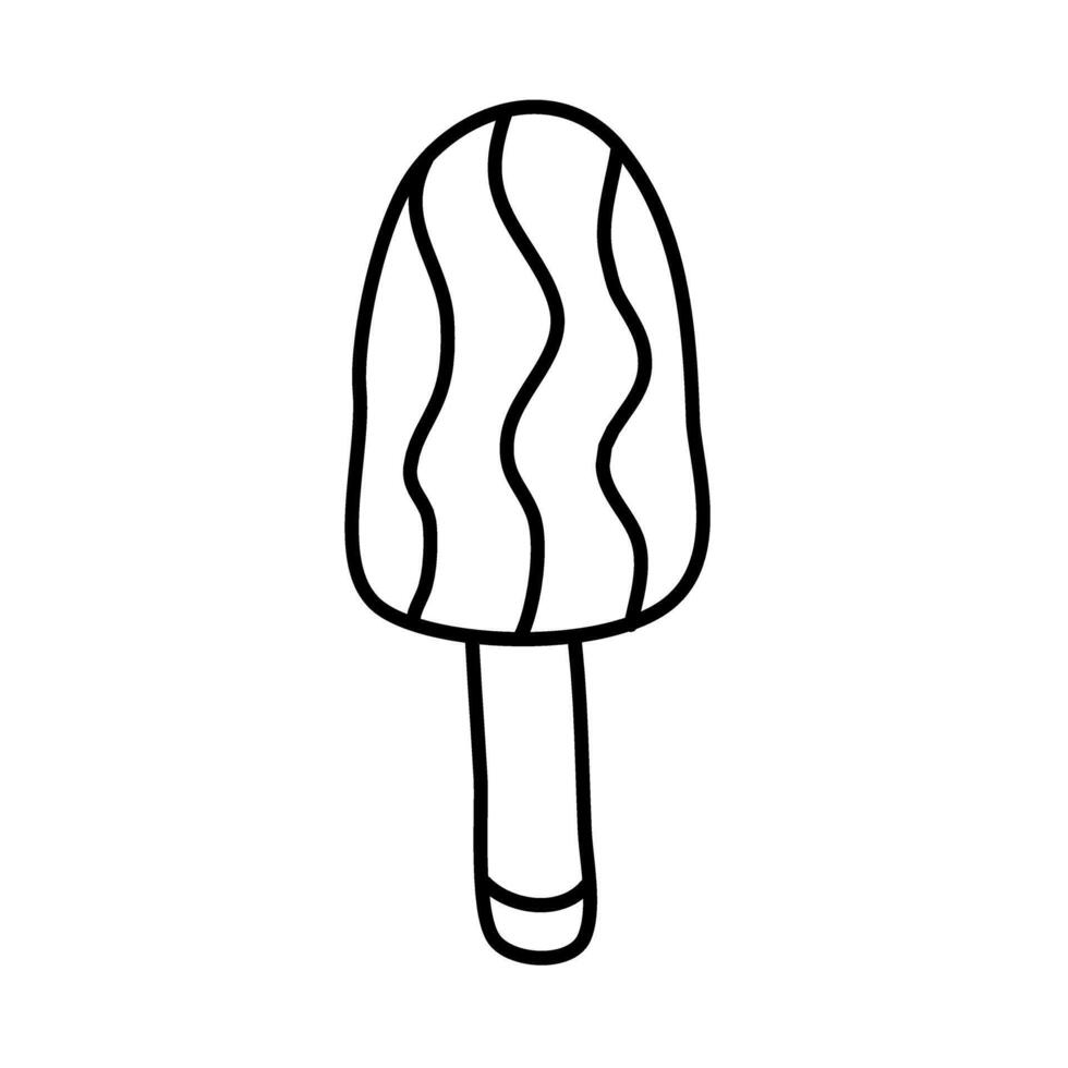 ice cream of summer doodles icon set vector