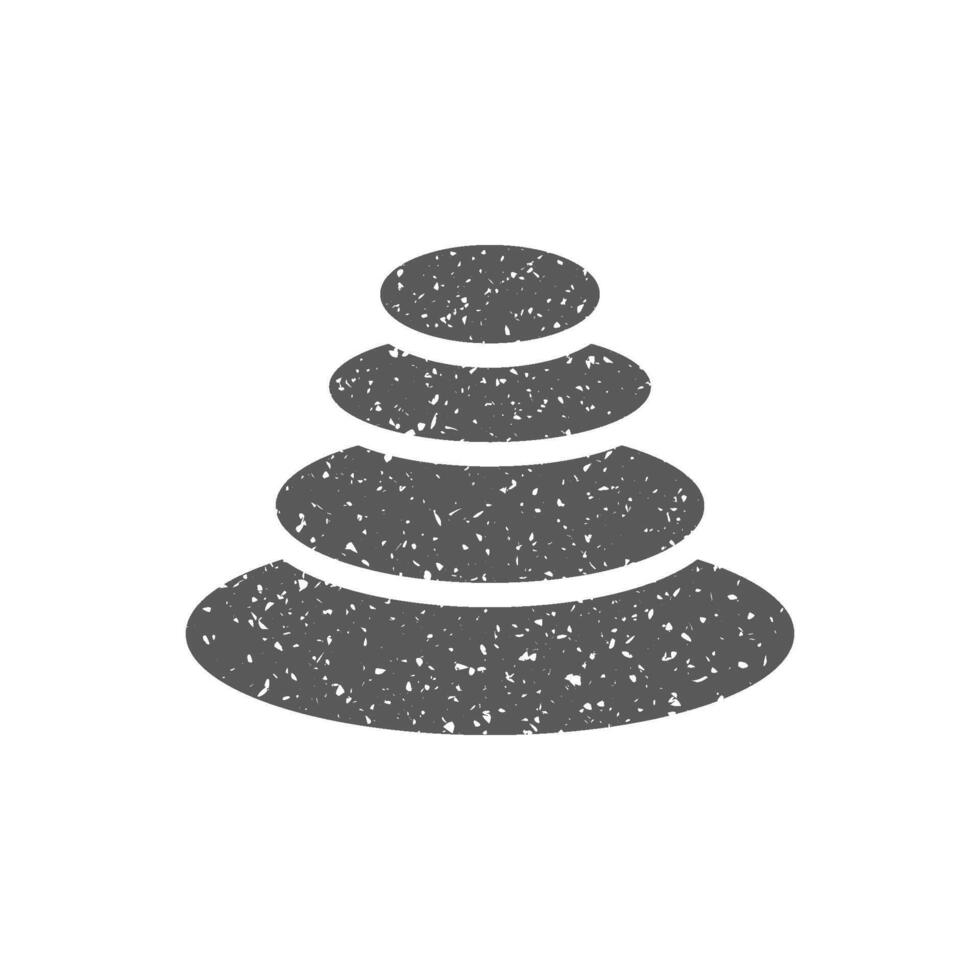 Stacked stone icon in grunge texture vector illustration
