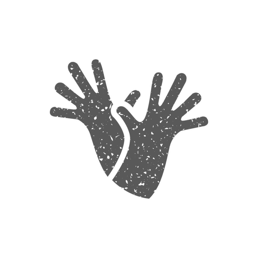 Cooking glove icon in grunge texture vector illustration