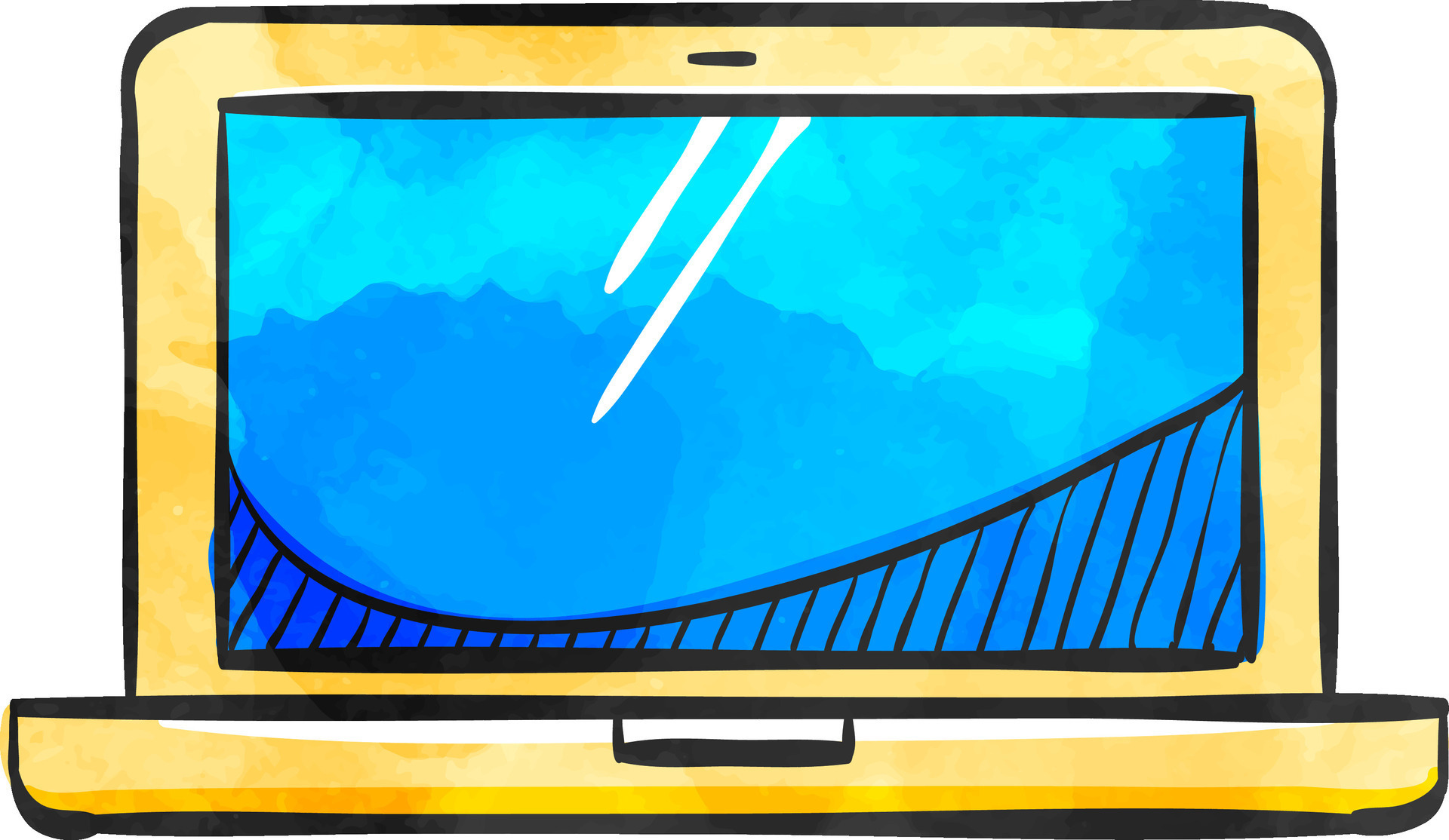 Laptop computer icon in color drawing. 39394005 Vector Art at Vecteezy