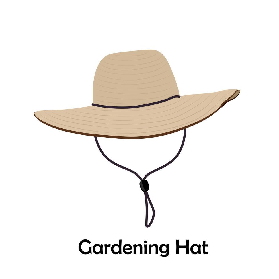 Gardening hat flat vector isolated on white background. Element for gardening concept. Gardening tools.