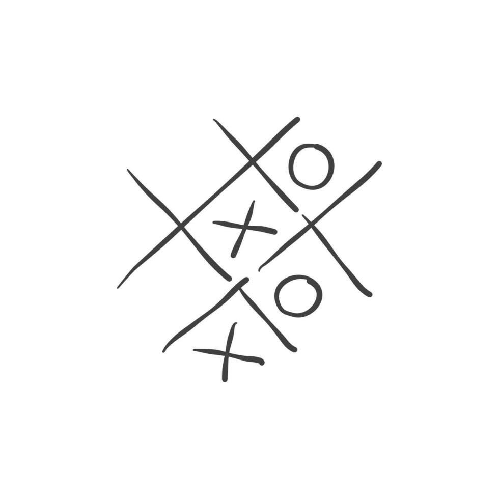 Strategy game icon in hand drawn doodle vector