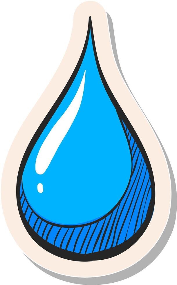 Hand drawn sticker style icon Water drop vector