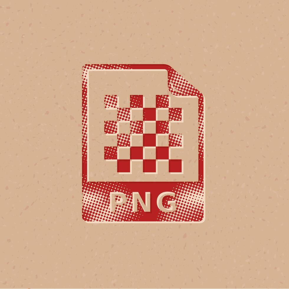 Image picture file format halftone style icon with grunge background vector illustration