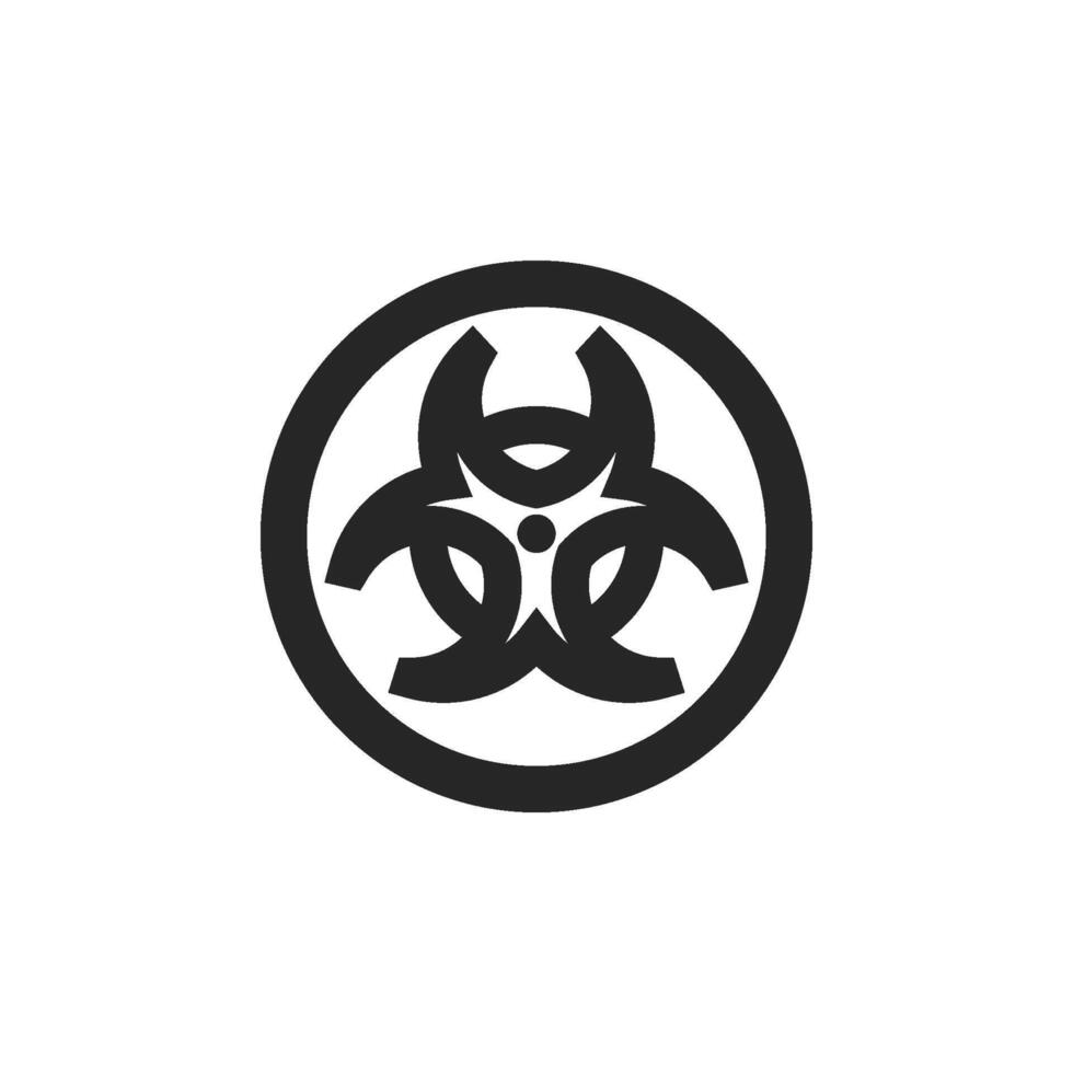 Bio hazard symbol icon in thick outline style. Black and white monochrome industrial vector illustration.