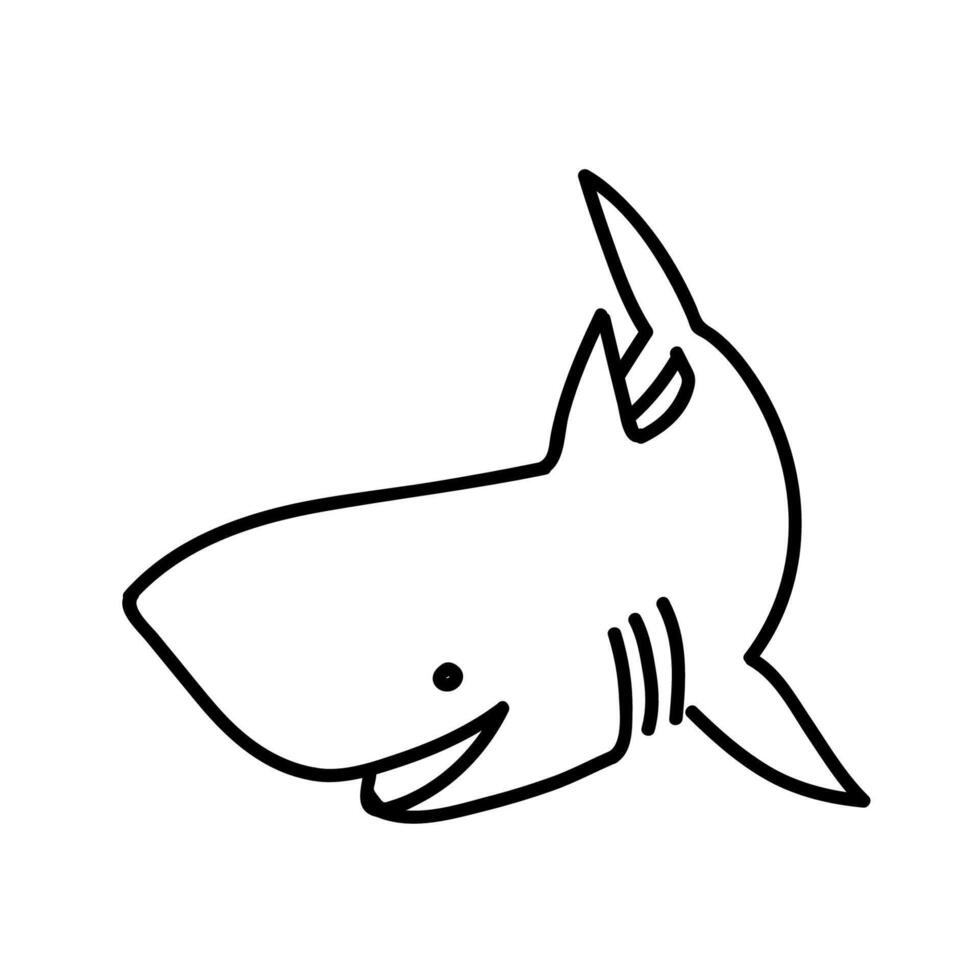 Shark icon. Hand drawn vector illustration.